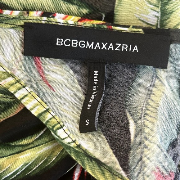 BCBGMAXAZRIA Romper Black Birds of Paradise Tropical Women's Size S ($198) - Picture 4 of 15